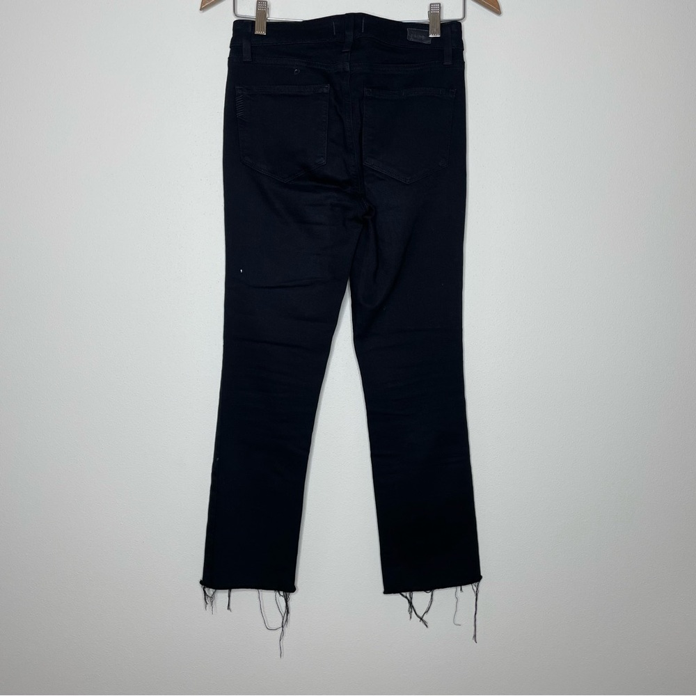 PAIGE Women's Black Jacqueline Straight Leg Jeans with a Raw Hem - Picture 7 of 8